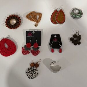 Paparazzi Red and Silver Statement Earrings